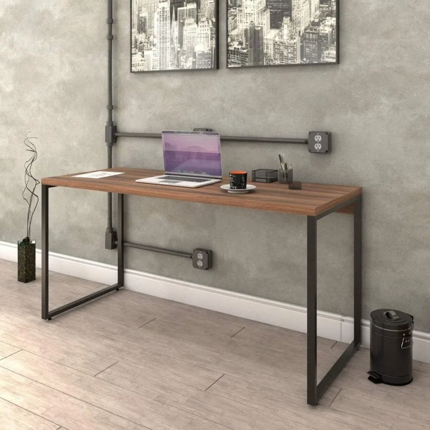 Mesa Para Escritório Office Estilo Industrial 1,50m Kuadra, Compace