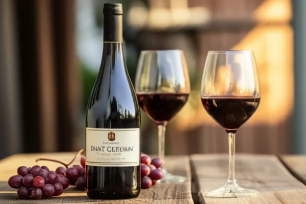 Garrafa vinho saint germain mesa rustica