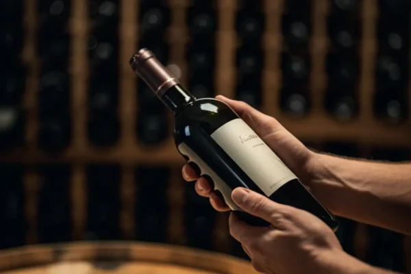 Pessoa decifrando rotulo de vinho