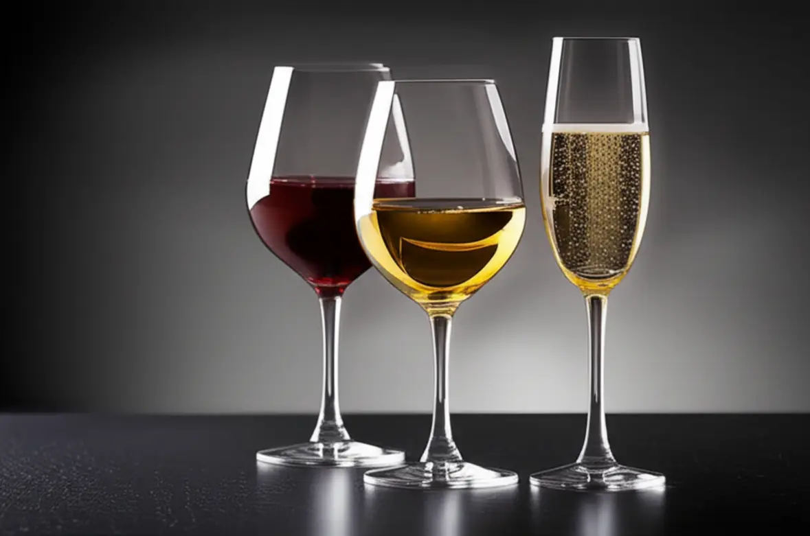 Tipos de taças de vinho e seus formatos para degustação.