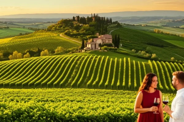 Vinhedos toscana por do sol
