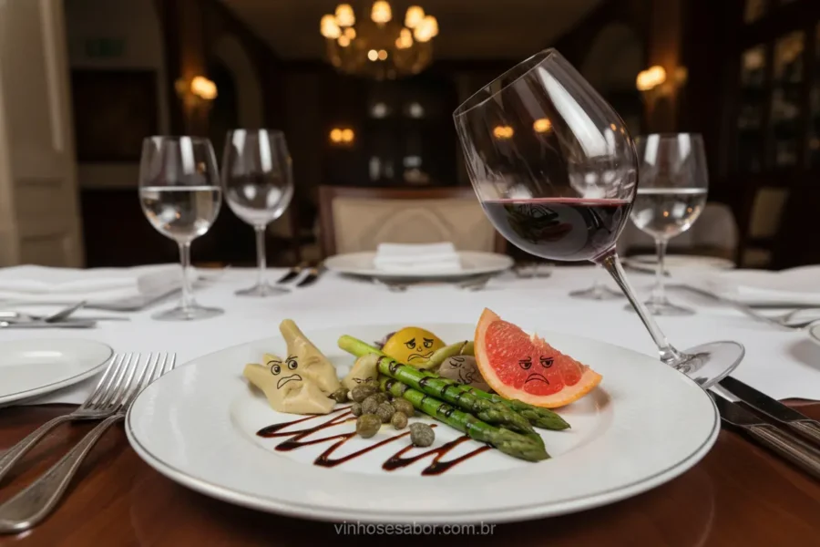 Vinho comida errada