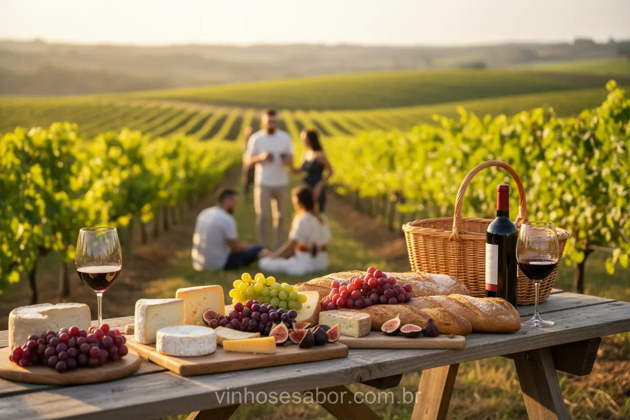 Piquenique e Degustação em Vinhedo Piquenique gourmet em vinhedo