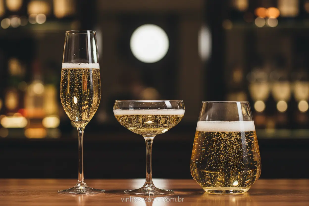 Taças para Espumantes Taças de vinho para espumantes.