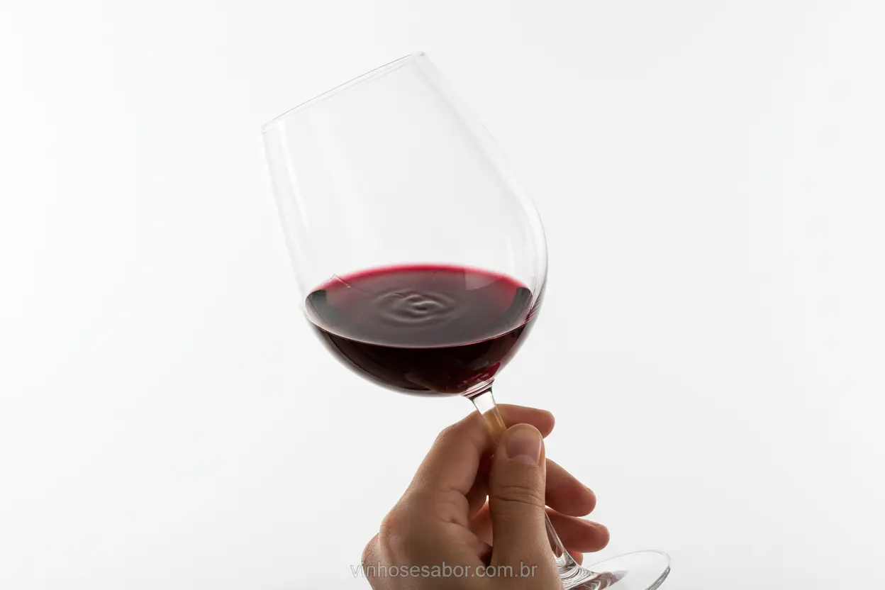 Análise Visual Vinho Tinto Observando a cor do vinho tinto