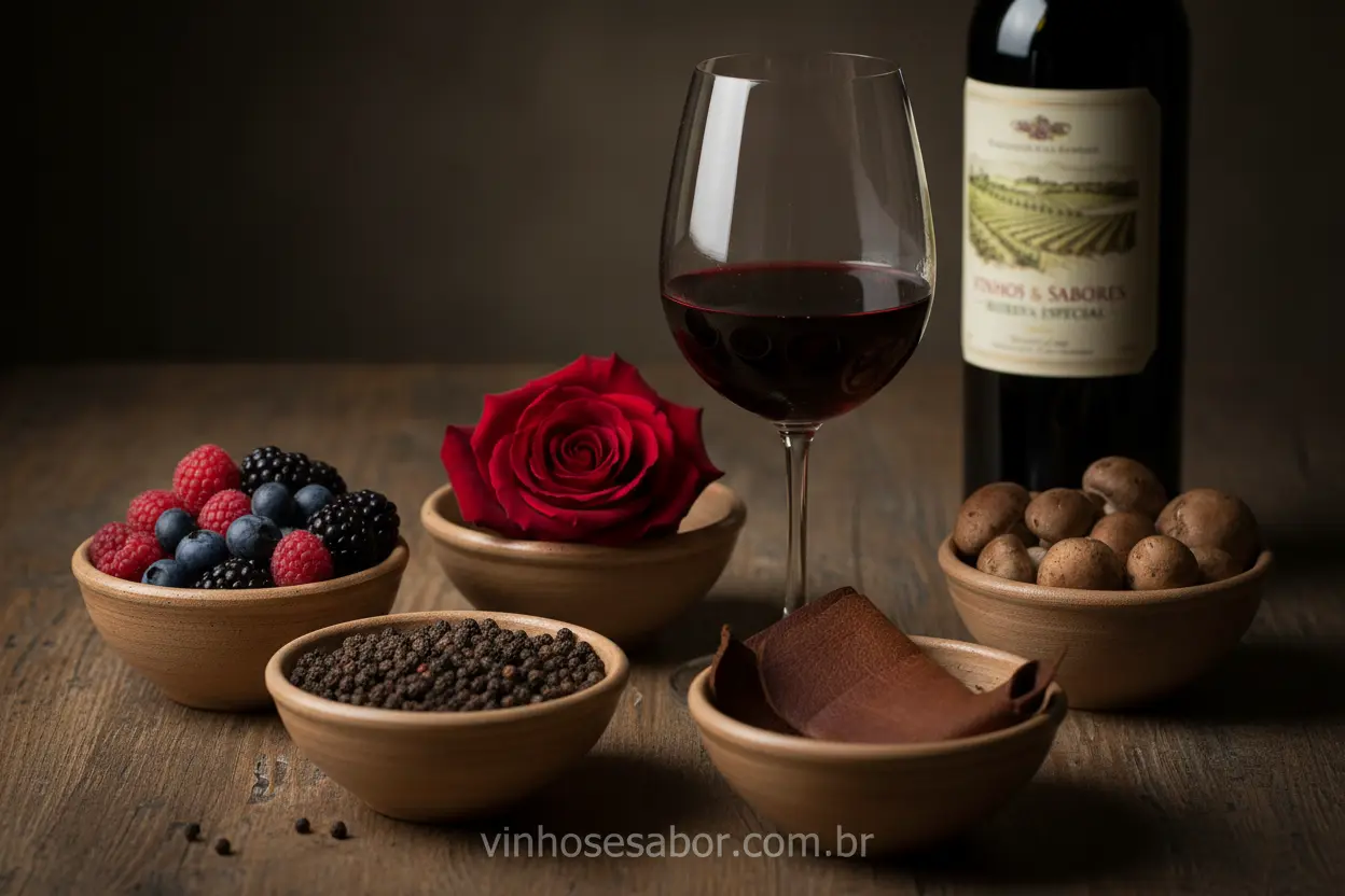 Famílias Olfativas do Vinho Ingredientes que representam as famílias de aromas do vinho.