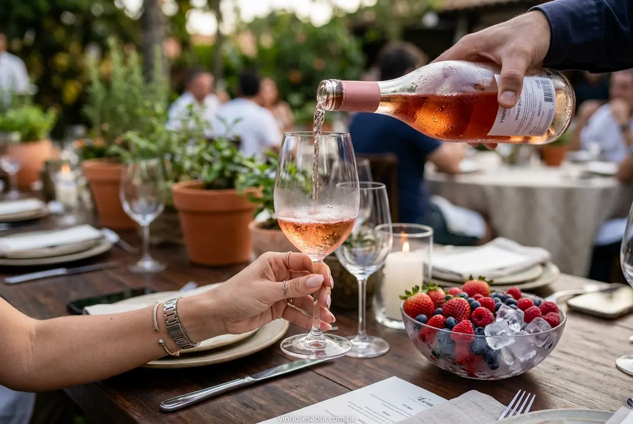 Servindo Vinho Rosé com Estilo Servindo vinho rosé gelado