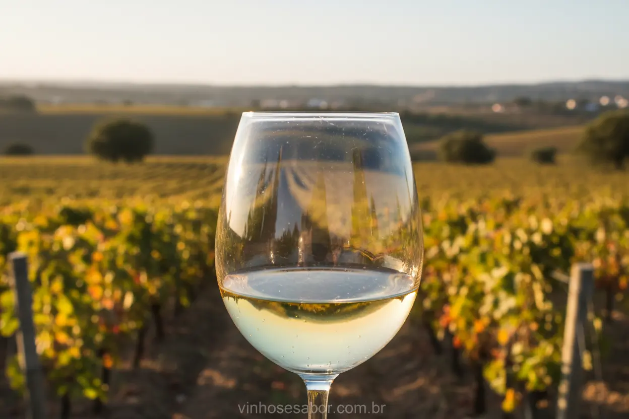 Vinho Branco Alentejo Sol Vinho branco do Alentejo em taça